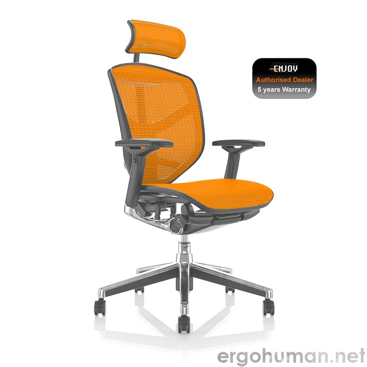 Enjoy Orange Mesh Office Chair With Headrest 2 